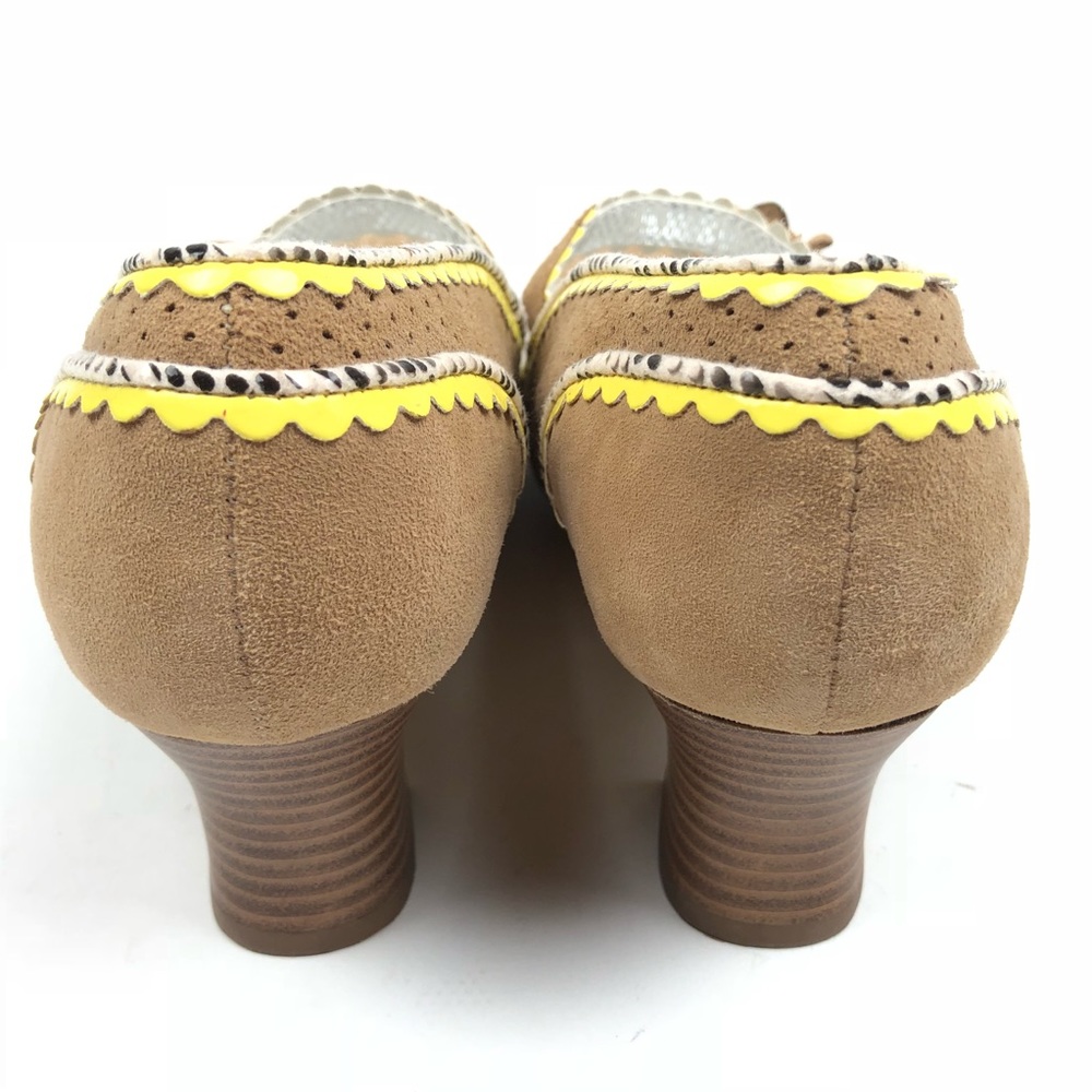 POETIC LICENCE shoes 7.5 brown yellow suede flower - Picture 6 of 8